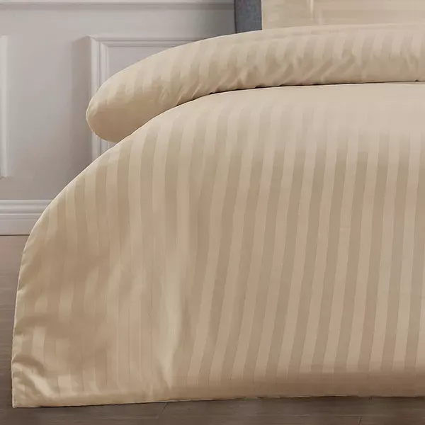 Nova Home "UltraStripe" Hotel Style Duvet Cover Set - Sand (Available in Sizes) product thumbnail 3