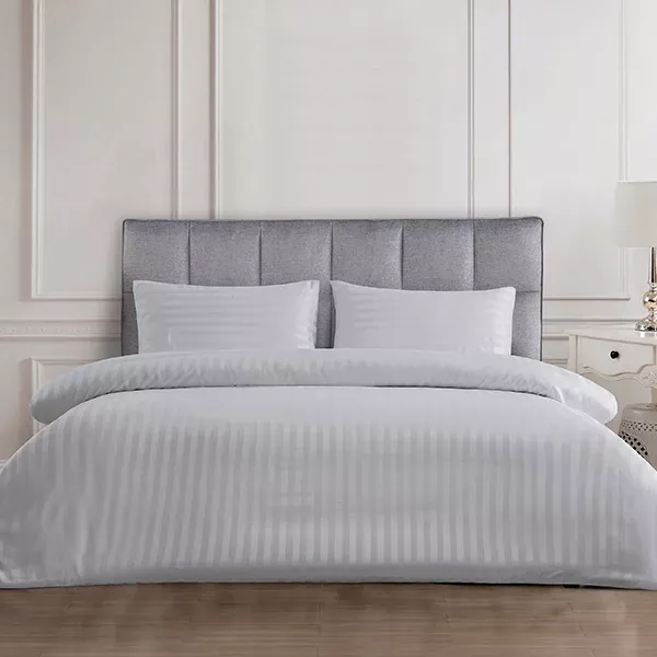 Nova Home "UltraStripe" Hotel Style Duvet Cover Set - Super King - 3 Pcs - Grey product thumbnail 4