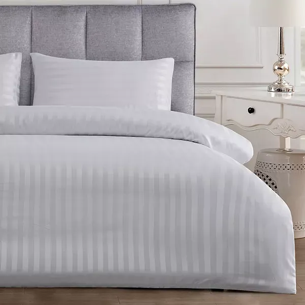 Nova Home "UltraStripe" Hotel Style Duvet Cover Set - Grey (Available in Sizes) product thumbnail 2