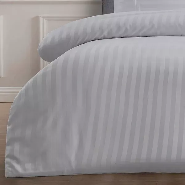 Nova Home "UltraStripe" Hotel Style Duvet Cover Set - Super King - 3 Pcs - Grey product thumbnail 3