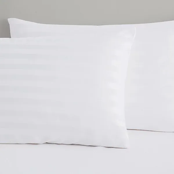 Nova Home "UltraStripe" Hotel Style Pillowcas Set - 50x75 cm - 2 Pcs - White product thumbnail 2