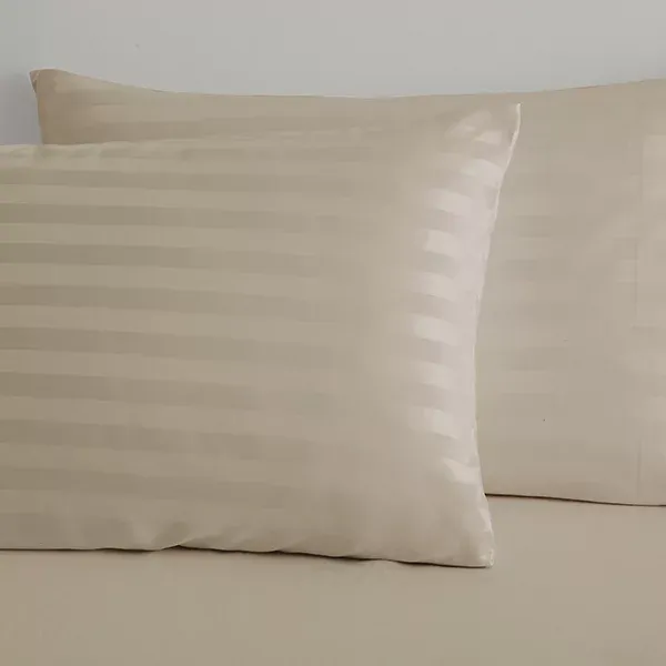 Nova Home "UltraStripe" Hotel Style Pillowcas Set - 50x75 cm - 2 Pcs - Sand product thumbnail 2