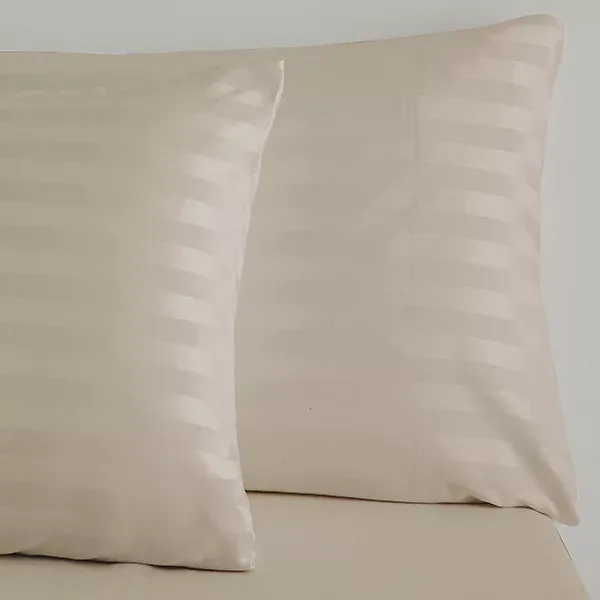 Nova Home "UltraStripe" Hotel Style Pillowcas Set - 50x75 cm - 2 Pcs - Sand product thumbnail 3