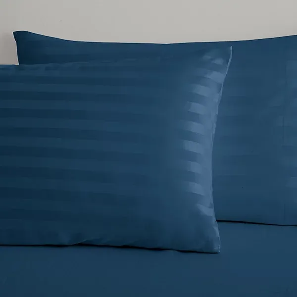 Nova Home "UltraStripe" Hotel Style Pillowcas Set - 50x75 cm - 2 Pcs - Navy product thumbnail 2
