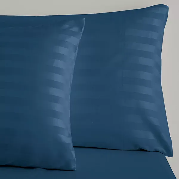 Nova Home "UltraStripe" Hotel Style Pillowcas Set - 50x75 cm - 2 Pcs - Navy product thumbnail 3