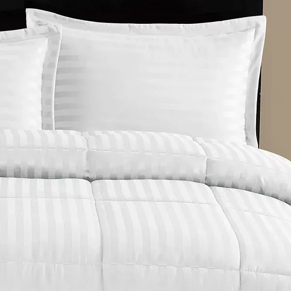 Nova Home "UltraStripe" Hotel Style Comforter Set - White (Available in Sizes) product thumbnail 3