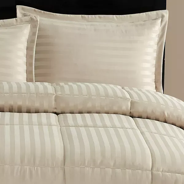 Nova Home UltraStripe Hotel Style Comforter Set - King & Super King - 6 Pcs - Sand product thumbnail 3