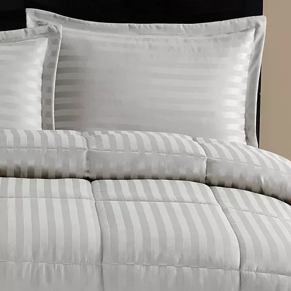 Nova Home "UltraStripe" Hotel Style Comforter Set - Grey (Available in Sizes) product thumbnail 3