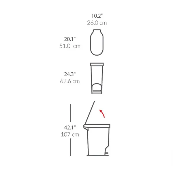 Simplehuman Slim Plastic Pedal Trash Bin With Liner Rim Code N - 40 Liter - White product thumbnail 4