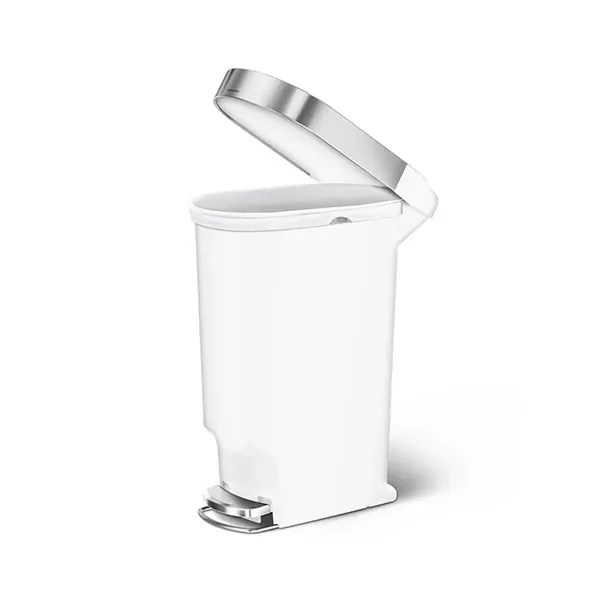 Simplehuman Slim Plastic Pedal Trash Bin With Liner Rim Code N - 40 Liter - White product thumbnail 2