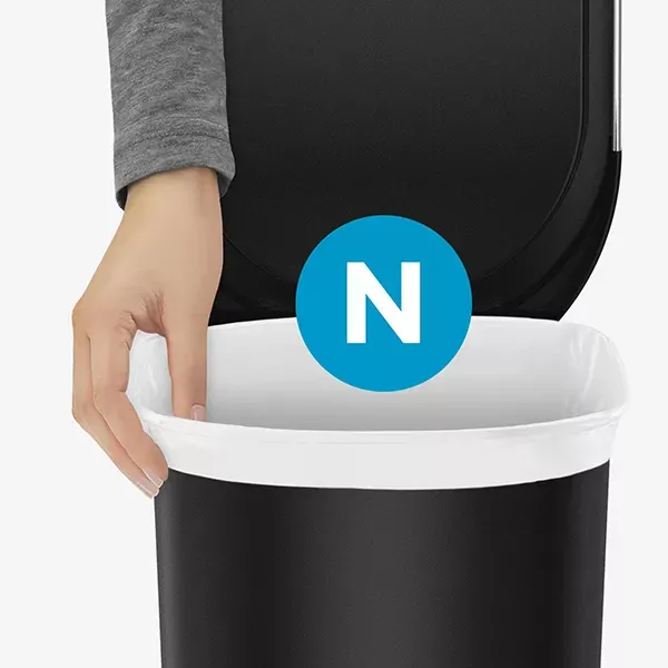 Simplehuman Slim Plastic Pedal Trash Bin With Liner Rim Code N - 40 Liter - Black product thumbnail 4