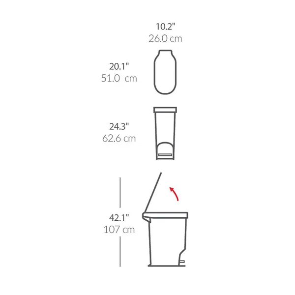 Simplehuman Slim Plastic Pedal Trash Bin With Liner Rim Code N - 40 Liter - Black product thumbnail 5