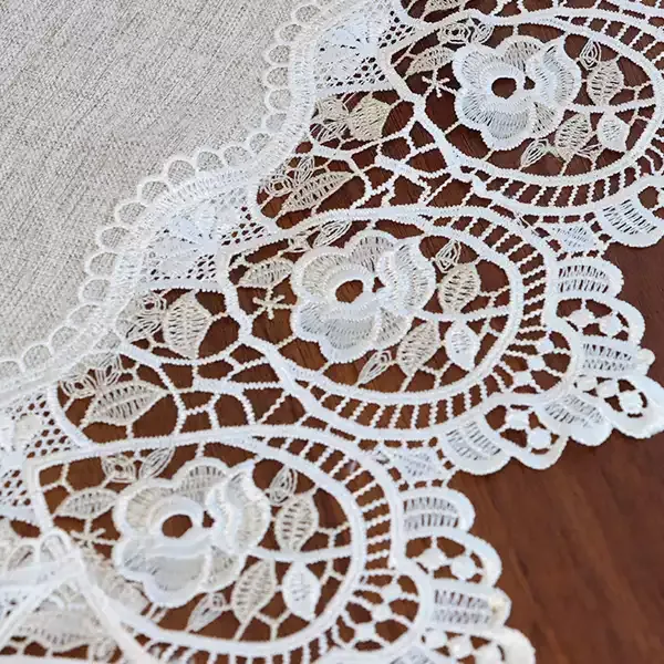 Nova Home "Berna" Lace Coffee Table Tablecloth Set - 3 Pcs - Beige product thumbnail 4