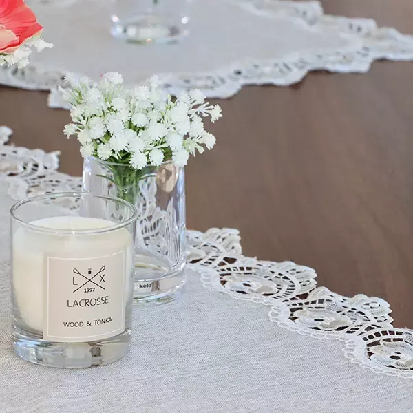 Nova Home "Berna" Lace Coffee Table Tablecloth Set - 4 Pcs - Beige product thumbnail 2