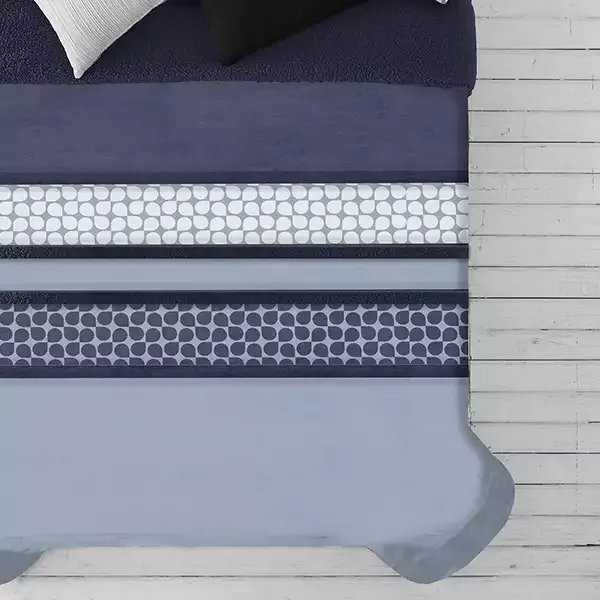 Manterol Doko Velvet Winter Comforter Set - King & Super King - 6 Pcs - Blue product thumbnail 2