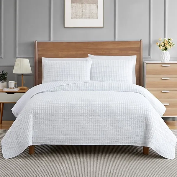Nova Home Clip Jacquard Bedspread Set - King & Super King - 3 Pcs - White product thumbnail 3