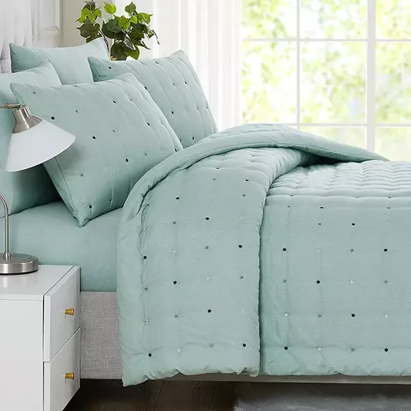 Nova Home "Natori" Embroidered Comforter Set - Green (Available In Sizes) product thumbnail 7