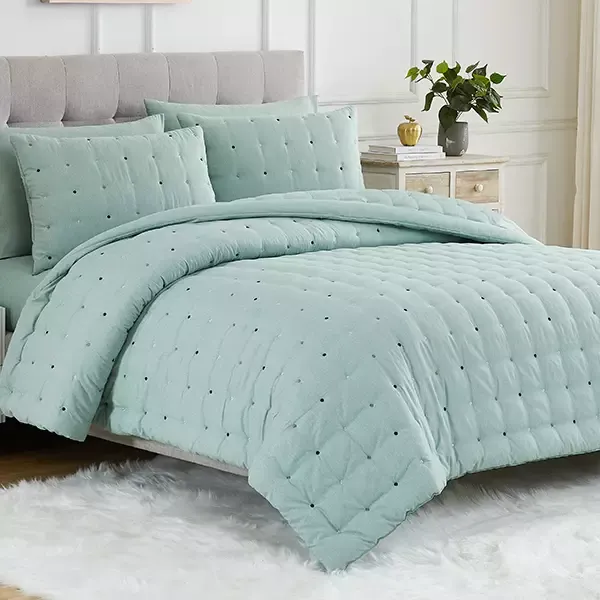 Nova Home Natori Embroidered Comforter Set - King & Super King - 6 Pcs - Green product thumbnail 13