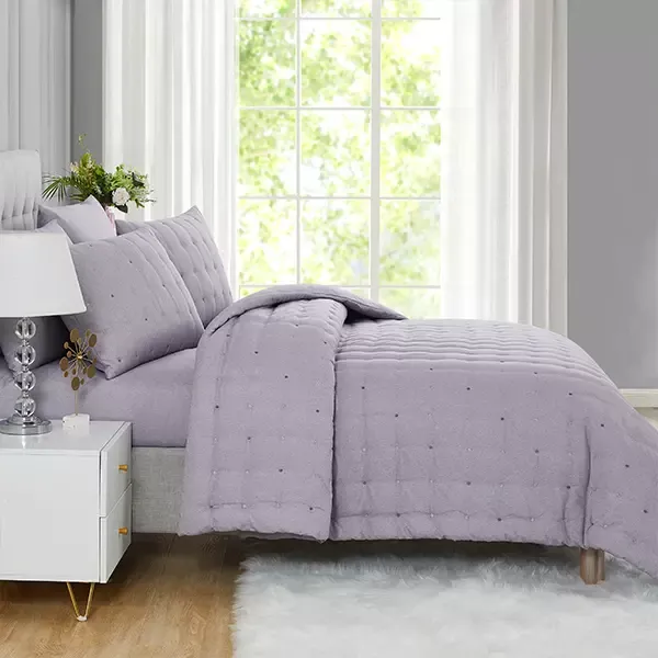 Nova Home Natori Embroidered Comforter Set - King & Super King - 6 Pcs - Purple product thumbnail 5