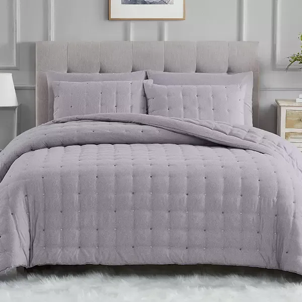 Nova Home Natori Embroidered Comforter Set - King & Super King - 6 Pcs - Purple product thumbnail 2