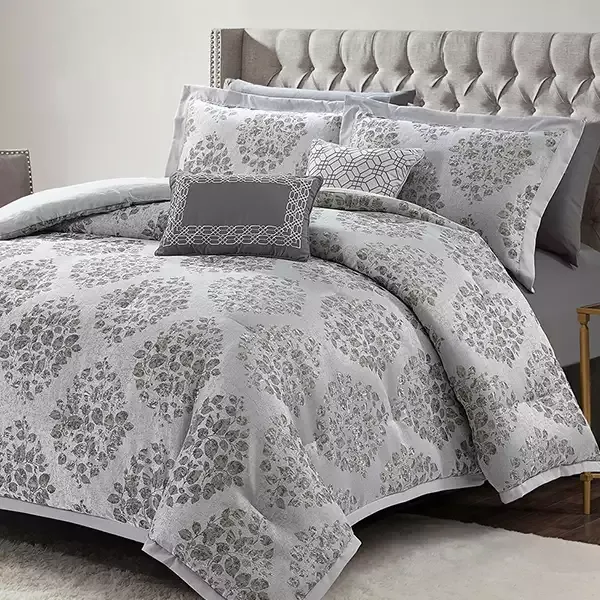 Nova Home Montebello Jacquard Comforter Set - King & Super King - 8 Pcs - Grey product thumbnail 6