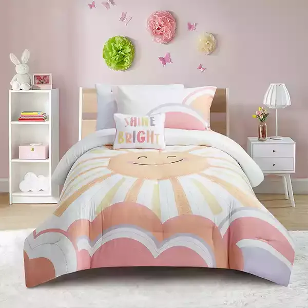Nova Home Dawn Reversible Kid's Comforter Set - 5 Pcs - Single & Twin - Pink product thumbnail 6