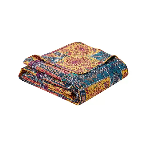 Nova Home Selma Summer Bedspread Set With a Fitted Sheet - Single & Twin - 3 Pcs - Orange product thumbnail 2