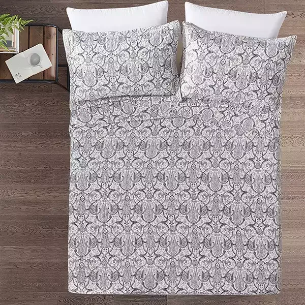 Nova Home Darma Summer Bedspread Set With a Fitted Sheet - Single & Twin - 3 Pcs - Grey product thumbnail 3