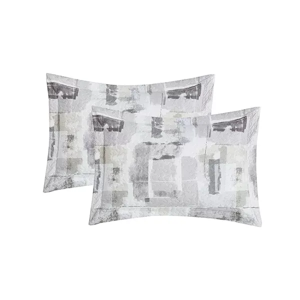 Nova Home Hash Summer Bedspread Set With a Fitted Sheet - King & Super King - 4 Pcs - Grey product thumbnail 5