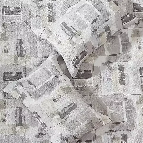 Nova Home Hash Summer Bedspread Set With a Fitted Sheet - King & Super King - 4 Pcs - Grey product thumbnail 6