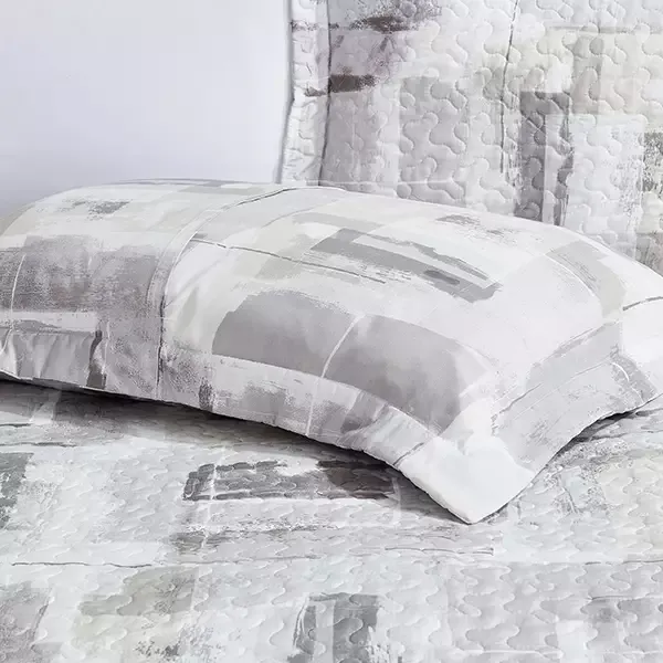 Nova Home Hash Summer Bedspread Set With a Fitted Sheet - King & Super King - 4 Pcs - Grey product thumbnail 7
