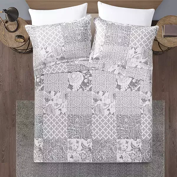 Nova Home Percy Summer Bedspread Set With a Fitted Sheet - Single & Twin - 3 Pcs - Grey product thumbnail 3