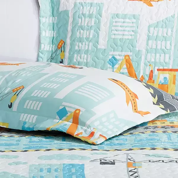 Nova Home "Trucks" Summer Bedspread Set With a Fitted Sheet - Blue (Available in Sizes) product thumbnail 10