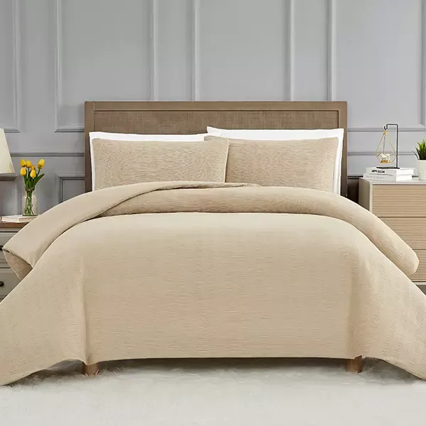 Nova Home Simply Crinkled Comforter Set - King & Super King - 4 Pcs - Beige product thumbnail 3