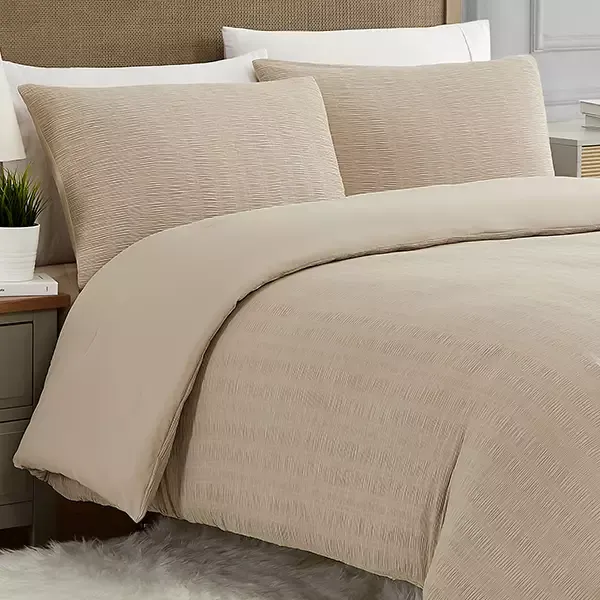 Nova Home "Simply" Crinkled Comforter Set - Queen - 4 Pcs - Beige product thumbnail 4