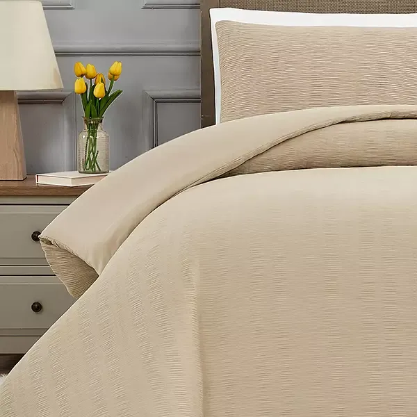 Nova Home "Simply" Crinkled Comforter Set - Queen - 4 Pcs - Beige product thumbnail 8