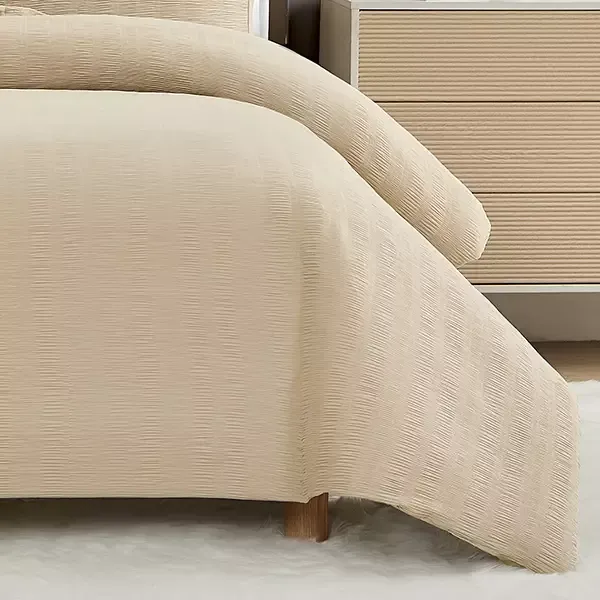 Nova Home Simply Crinkled Comforter Set - Single & Twin - 3 Pcs - Beige product thumbnail 6