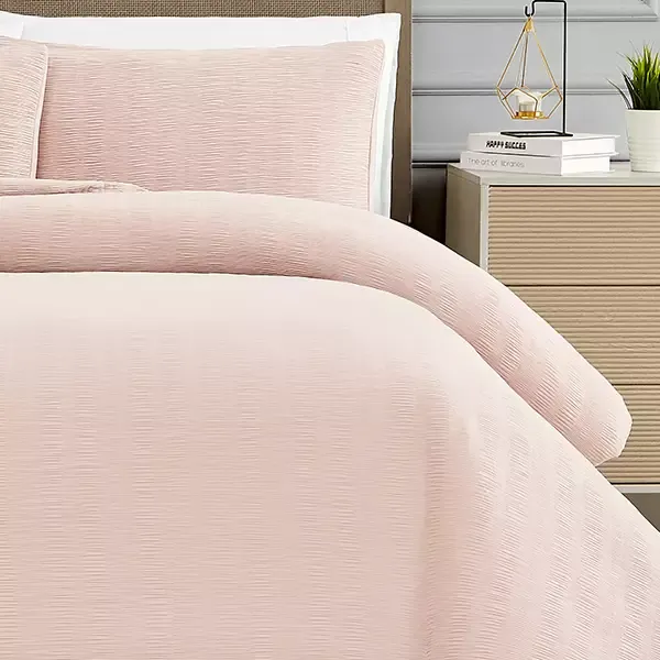 Nova Home "Simply" Crinkled Comforter Set - Queen - 4 Pcs - Pink product thumbnail 8