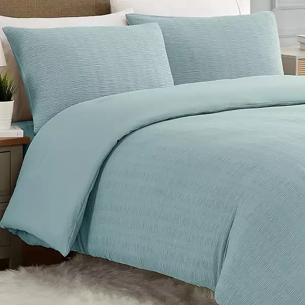 Nova Home "Simply" Crinkled Comforter Set - Queen - 4 Pcs - Petrol product thumbnail 7