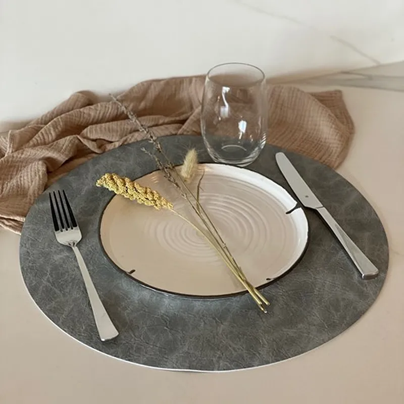 Kela Kalea Place Mat - Round - Light Grey product thumbnail 2
