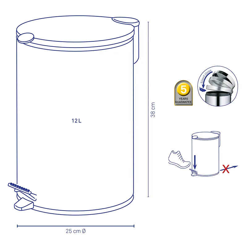 Kela Mats Waste Pedal Bin - 5 Liter -Black product thumbnail 5