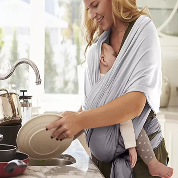 Babyjem Baby Wrap Carrier - Grey product thumbnail 4