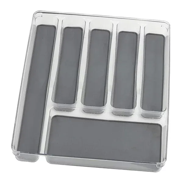 Wenko Cutlery Tray With 6 Compartments - Transparent & Grey product thumbnail 2