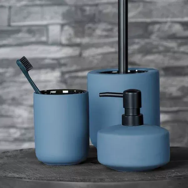Wenko "Avellino" Toothbrush Tumbler - Ceramic - Blue product thumbnail 2