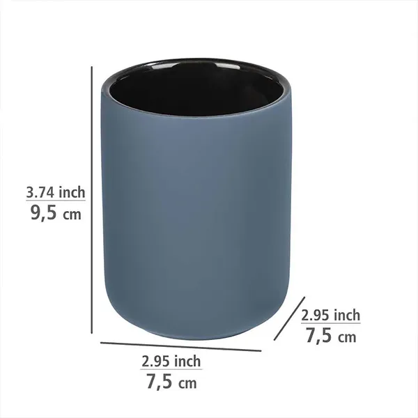 Wenko "Avellino" Toothbrush Tumbler - Ceramic - Blue product thumbnail 4