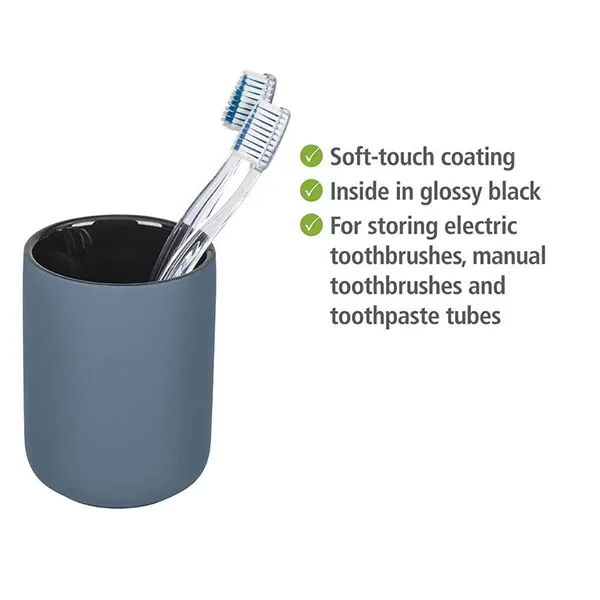 Wenko "Avellino" Toothbrush Tumbler - Ceramic - Blue product thumbnail 3