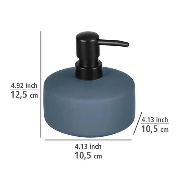 Wenko "Avellino" Liquid Soap Dispenser - Ceramic - 380 ml - Blue product thumbnail 3
