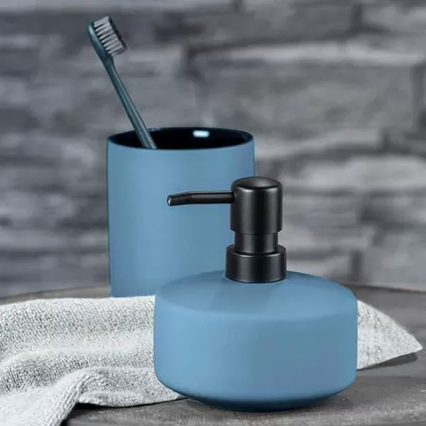 Wenko "Avellino" Liquid Soap Dispenser - Ceramic - 380 ml - Blue product thumbnail 2