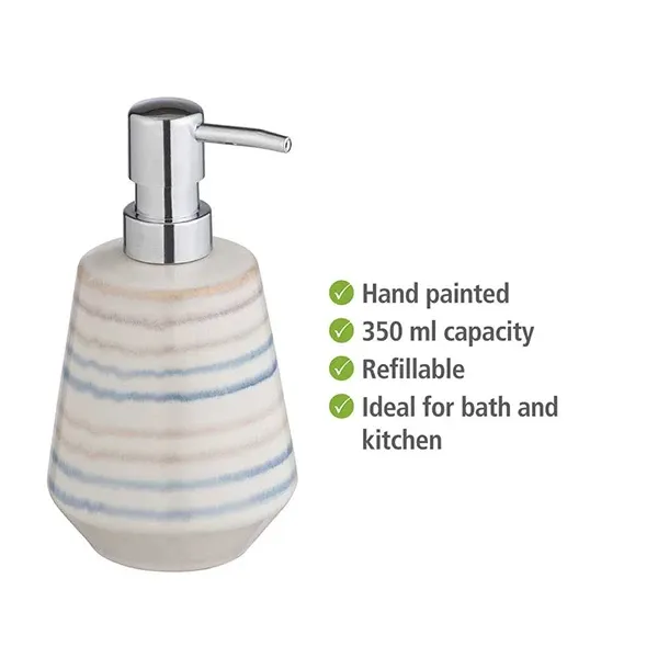 Wenko "Navalon" Liquid Soap Dispenser - Ceramic - 350 ml - Multicolor product thumbnail 6
