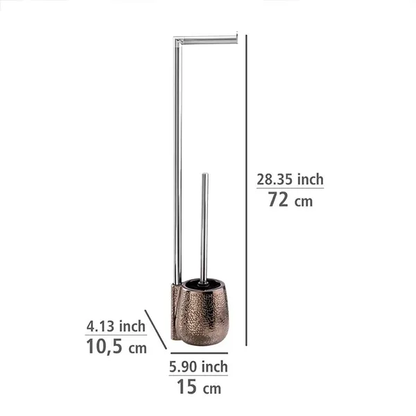 Wenko "Marrakesh" Standing Toilet Paper Holder & Toilet Brush - Pottery - Brown product thumbnail 3
